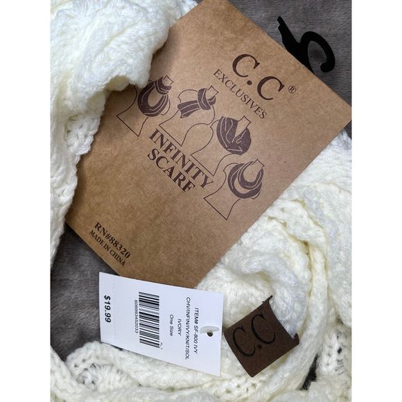 C.C infinity scarf ivory NWT - Picture 2 of 2